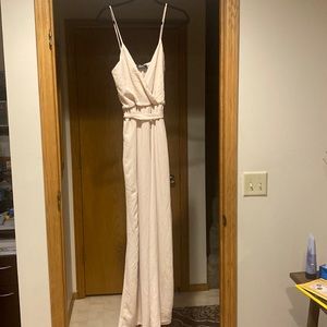 Wide leg belted jumpsuit